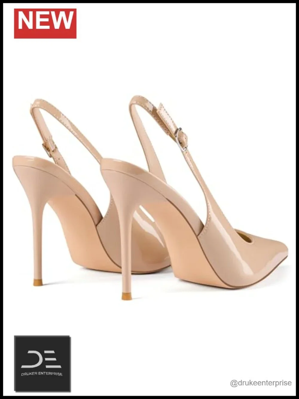 Slingback Heels for Women Stiletto High Heels Pumps Patent